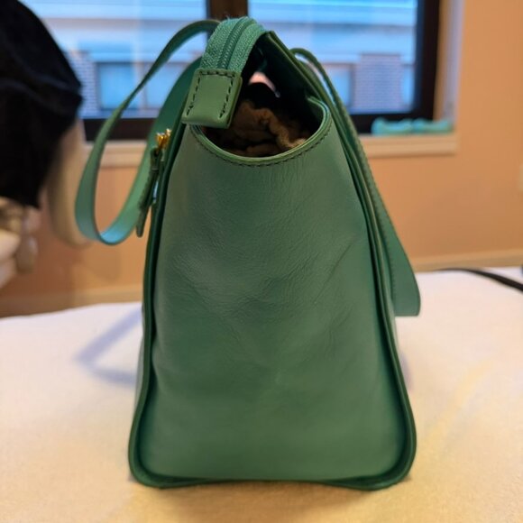 Rare Fossil Teal Satchel Leather Shoulder Bag Spring - Picture 11 of 11